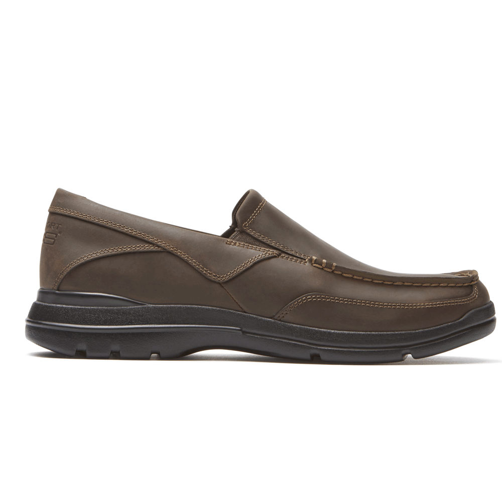 Rockport Mens Junction Point - Slip-On Dark Brown - CJZ192673